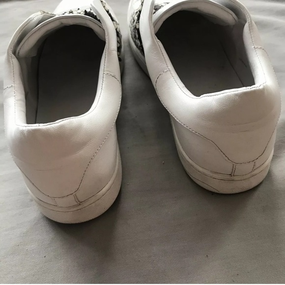 Vince Sneakers 8.5 Snakeskin White Leather Slip On - Picture 5 of 8